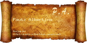 Pautz Albertina névjegykártya